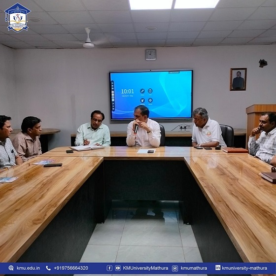  a meeting Chaired by Hon. Chancellor K.M. University, Mathura , Shri Kishan Chaudhary